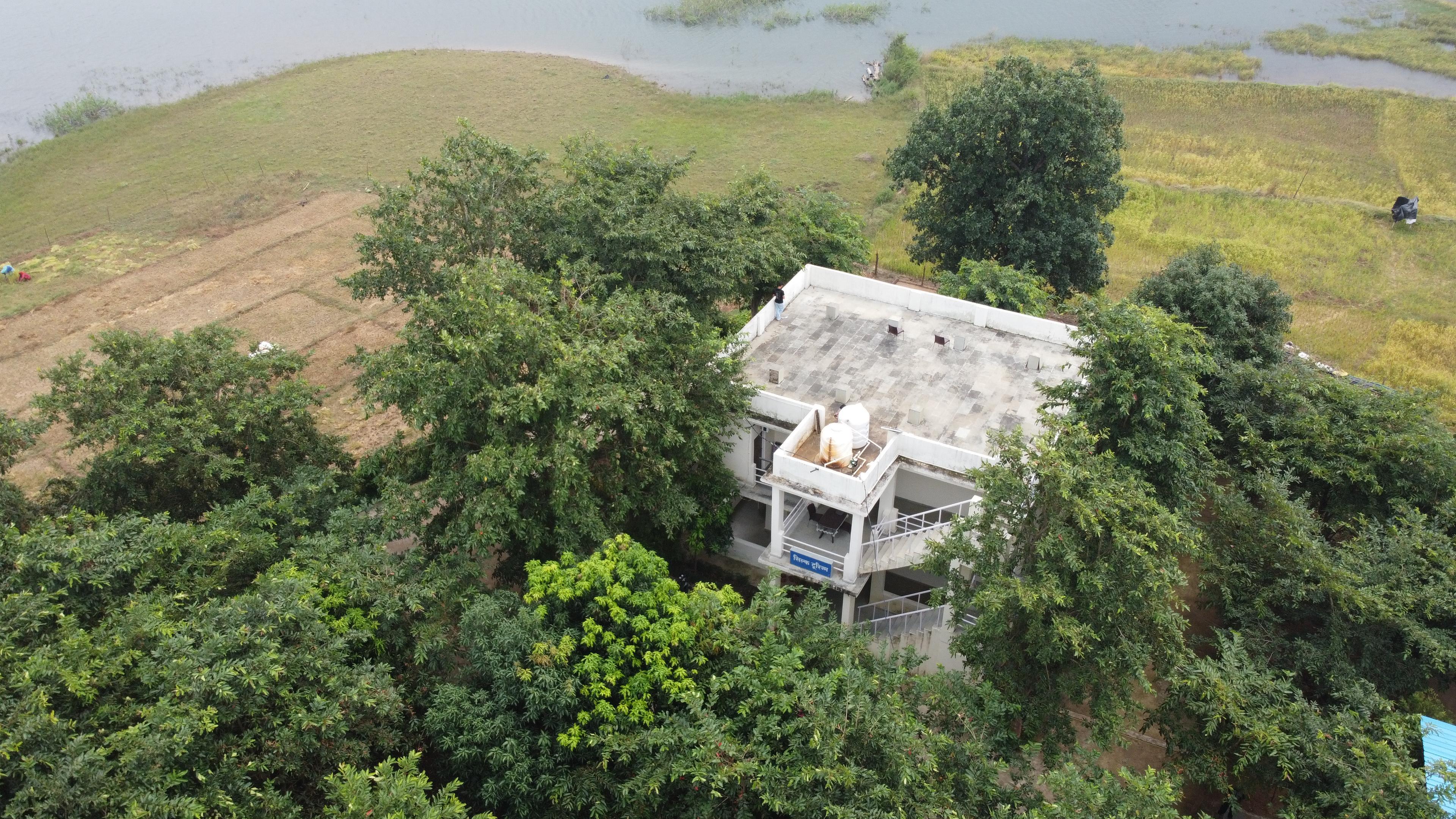 Aerial view of the property